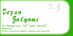 dezso zolyomi business card